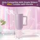 2 x Silicone Boot Compatible with Sinple Midern 24/30/40 oz Tumbler with Handle/Trek Pivot, Protective Anti-Scratch Bottle Bottom Sleeve Cover Compatible with Sinple Midern Tumbler (Bling Lavender Mist)