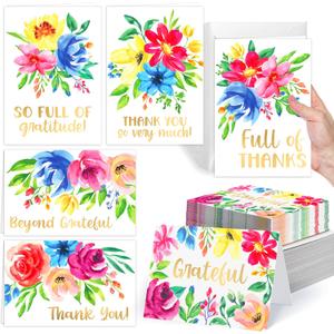 Hadley Designs 54 Bulk Thank You Cards with Envelopes - Teacher Appreciation Cards, Cute Blank Card with Envelopes, Thank You Notes for Teachers, Birthday, Graduation & Small Business