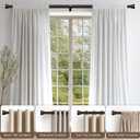 Lootkell 2 Pack Modern Brown Curtain Rods Set for Windows 28 to 48 Inches Adjustable Length Heavy Duty 1" Diameter Window Curtain Rod with Decorative Finials for Outdoor Bedroom Kitchen Living Room