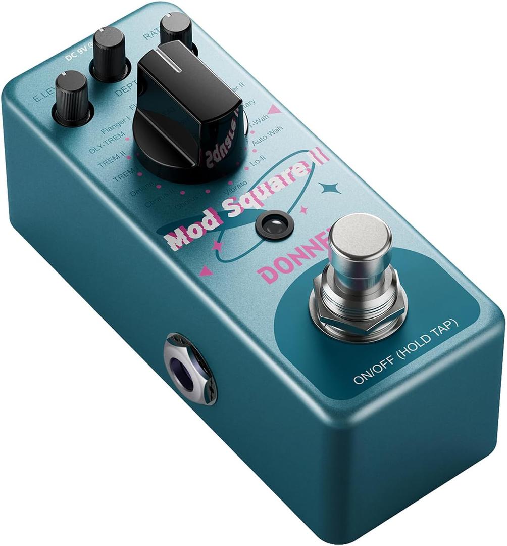 Donner Modulation Pedal - Mod Square  for Electric Guitar Pedal Boards, 16 Effects Chorus Phaser Tremolo Flanger Rotary Vibrato Wah Lo-fi Detune 16 Modulation Modes, True Bypass