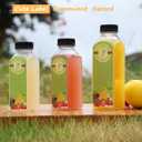 16oz Clear Plastic Juice Bottle with Caps Reusable Food-Grade Leak-Proof Lids with Stickers for Juicing Smoothies Turmeric Juice Milk and Other Beverages (6-Pack)