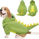 Lelepet Dog Dinosaur Costume - Large Dog Halloween Costume, Warm Fleece Hoodie for Large Dogs, Adorable Pet Sweatshirt, French Bulldog, Beagle, Labrador, Dachshund, Greyhound, Pitbull, Green (XL)