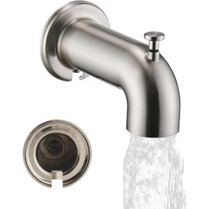 Extra Long Tub Spout with Diverter, Fits for 1/2" IPS Threads,Brushed Nickel