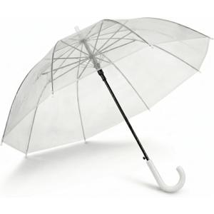 61.8 Inch Arc Large Clear Bubble Umbrella for Wedding & Daily Use, Transparent Dome Windproof Rainproof Stick Umbrella with J-Handle Elegant Photo Prop for 1-2 People
