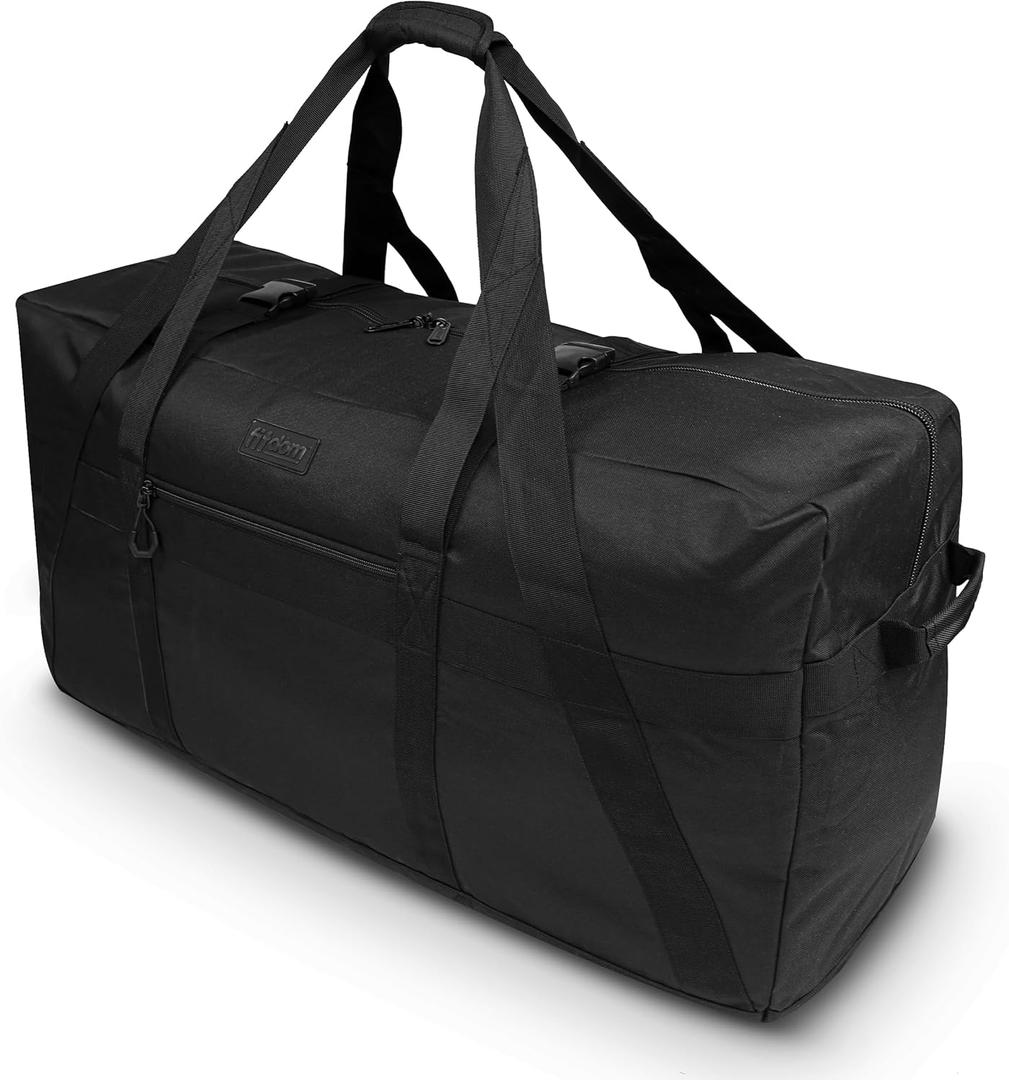 Fitdom 130L 35" Heavy Duty Extra Large Duffle with Upgrade Zipper, Durable & Water Resistant. Perfect as Camping Bag Travel Storage Tent Storage Sports Equipment Bag For Coaches & More
