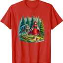 Little Red Riding Hood Stalked by Wolf Halloween Costume T-Shirt