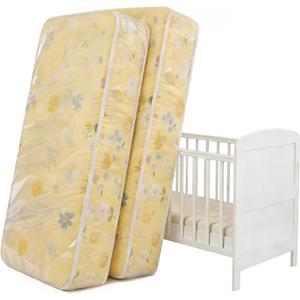 Klmnop 2 Pack Crib Mattress Storage Bag with Zipper, Clear Plastic Waterproof Crib Mattress Bag for Moving and Storage(53.15 x 28.35 x 7.09 Inch), Full