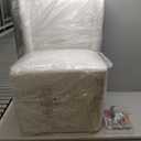 Upholstered Dining Chairs Set of 1 with Casters, Wingback Modern Side Armless Deskchair with Rollers for Diningroom Bedroom Livingroom Reading Room, Linen Fabric