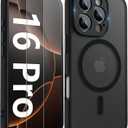 Innaght Magnetic for iPhone 16 Pro Case[Compatible with MagSafe][Camera Protection][2+Full Coverage Tempered Glass Screen Protector][Translucent Matte] Drop Protection Phone Case,6.3",Black