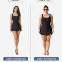 Aleumdr One Piece Swimdress Swimsuit for Women Tummy Control Split Swim Dress Skirt Bathing Suit with Pockets, Black XL