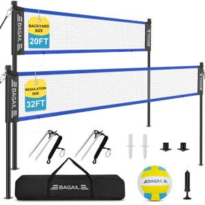 BAGAIL Outdoor Portable Volleyball Net Set, 20FT for Beach, Backyard