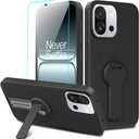 Compatible for Oneplus 13S / 13T Phone Case with Screen Protector, 360 Rotatable Folding Hidden Kickstand/Stand Silicone TPU Protective Cover Case for Oneplus 1+ 13S/13T 5G 2025 - Black