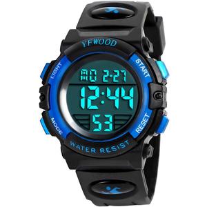 YFWOOD Kids Digital Watch for Boys 5-15, Waterproof Outdoor Sport Watches, Children Electronic Analog Quartz Wrist Watches with Silicone Band Luminous Alarm Stopwatch, Christmas Birthday Gift for Kids