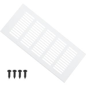 PATIKIL 9 x 4 Inch Door Air Vent Cover, 1 Pcs Heavy Duty Aluminum Grille Ventilation Cover Louvered with Mounting Screws for Cabinet Wardrobe Door, Silver