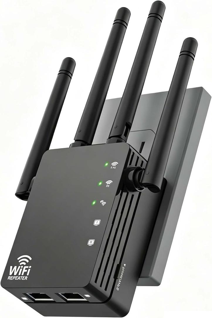WiFi Extender 1200Mbps, Long Range WiFi Booster up to 12880 Sq Ft, 105 Devices, WiFi Extender Signal Booster for Home, Easy Setup