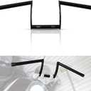 WOWTK 25mm 1" Z Bars Handlebar fits for Drag Bar Drag Custom Bobber Chopper Cruisers Softail Dyna Sportster (Black)