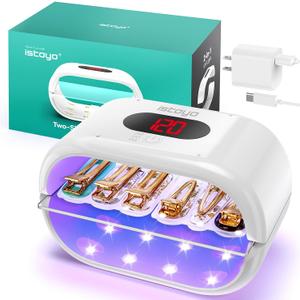 ISTOYO Two-Sided UV Resin Light, UV Light with Digital Display and Longer Time Setting(2m,3m,5m),Split Usagable, Large UV Lamp for Resin Curing, Jewelry Making, DIY Craft