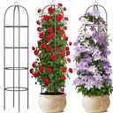 Metal Trellis for Climbing Plants Outdoor, 2026 Upgrade 100% Metal with Powder Coating, Rose, Flowers, Grape, Pea, Cucumber Tomato Cage - 6.3 FT Freestanding Plant Support