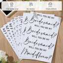 8 Pcs Will You Be My Bridesmaid Groomsman Sticker Vinyl Proposal Decal Custom Name Bridesmaids Box Personalized Dtf Transfer for Bridal Shower Wedding Bachelorette Party (Bridesmaid,Black)