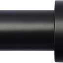 Curtain Rods for Windows 16 to 88 Inches Adjustable Length 1 Inch Diameter Window Curtain Rod with Aluminium Finials, Black