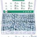 OURU Grease Fittings Assortment, 90PCS SAE & Metric Zerk Grease Fittings NPT 1/4" 1/8" M6 M8 M10, Straight 45 90 Degree Grease Nipple for Grease Gun