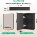 TokeShimi 14 x 18 Recessed Medicine Cabinet for Bathroom, Assembly Required, Black Medicine Cabinet with Mirror, Tempered Beveled Mirror, Stepless Adjustable Shelves, DTC Hinge