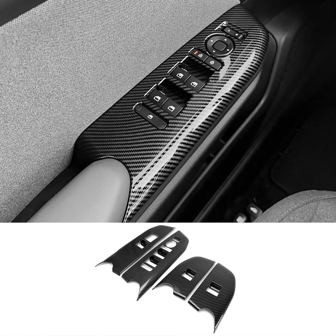 JUIVEEL Car Interior Window Switch Panel Cover Side Door Glass Lock Control Button Cover Compatible with Kia K4 2025-2026 Accessories (Glossy Red Style)