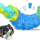 TOOPTATE Dog Toys for Aggressive Chewers - Indestructible Dog Toy Squeaky Chew Toys for Large and Medium Breeds to Keep Them Busy, Bacon Flavor (Azure Blue)