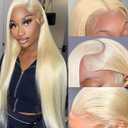 613 Lace Front Wig Human Hair 13x4 HD Transparent Straight Blonde Lace Front Wigs Pre Plucked Glueless Wigs 180% Density Blonde Lace Frontal Human Hair Wigs 20INCH