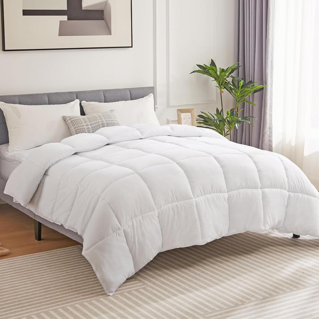 Sweetcrispy Comforter and Duvet Insert Queen Size - All Season Down Alternative Comforters Hotel Blanket with Corner Tabs, Box Stitched Comforter, Bedding for Kids, Teens, and Adults, 88" x 88"