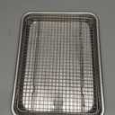 Ultra Cuisine Quarter Sheet Pan with Wire Rack Set - Includes Premium Aluminum Baking Sheet with 100% Stainless Steel Baking Rack, Dishwasher Safe Cookie Cooling Racks with 1/4 Pan Commercial Quality