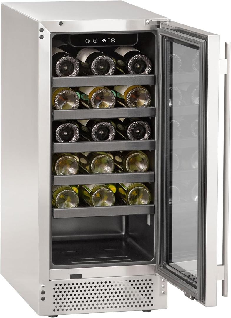 Marvel Northland Collection 15 Undercounter Refrigerator, 5 Full-Extension Racks, Stores up to 25 Bottles, Indoor/Outdoor Rated