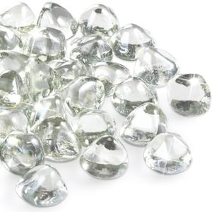 Firepit Glass, Clear Fire Glass Rocks for Propane Fire Pit, Fireplace, and Outdoor Decoration, High Luster 1 Inch Diamonds 10LB Firepit Glass, Clear Fire Glass Rocks for Propane Fire Pit, Fireplace, and Outdoor Decoration, High Luster 1 Inch Diamonds 10LB