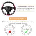 MUQIDA Bling Car Steering Wheel Cover, 15 Inch Non-Slip Elastic Leather Bling Diamond Steering Wheel Covers, Interior Sparkling Crystal Rhinestones Wheel Protector for Women Girls (Pink)