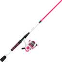 Zebco Roam Spinning Reel and Fishing Rod Combo, Fiberglass Rod, Split ComfortGrip Handle, Soft-Touch Handle Knob, Reversible Retrievee (Size 30 Reel, Prism Pink)