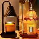 Flower Candle Warmer Lamp with Timer - Wax Warmer for Scented Wax,Home Decor & Gift Idea,3 Smart Timer Modes, 4 Brightness Levels, Adjustable Height & Fire-Free Safety
