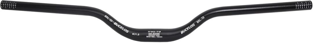 BUCKLOS Mountain Bike MTB Handlebars 25.4/31.8mm - 20/30/50/90/100/120/160mm Rise Aluminum Alloy Handlebar - 720/780mm Extra Long Bicycle Riser HandleBars for E-Bike Folding Bike Downhill Racing.