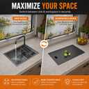 RV Kitchen Sink with Foldable Faucet and Cover Plate
13*15in Nano-Coated Stainless Steel Small Camper Sink, Space Saving Undermount Bar Sink with Drain Kit & Soap Dispenser