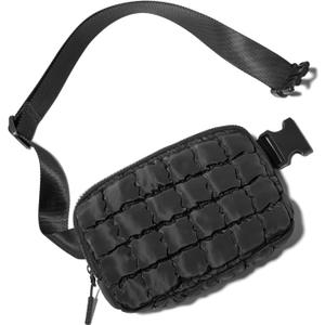 Gitus Trending Gifts for Women Puffer Crossbody Bags for Women Belt Bag Fanny Pack with Adjustable Straps Lightweight Quilted Puffy Bag Woman Gifts (Black)