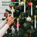 Jetec Christmas Tree Candles with Remote, 36 Pack Battery Operated Christmas Candles, Flickering Flameless Candle for Home, Party Decorations with 12 Crystal Ball 24 Crystal Snowflake Hook