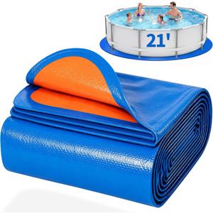 21FT Round Pool Liner Pad for Above Ground Pools, Thickened Puncture-Resistant Under Mat, Heavy-Duty Underlayment, Outdoor Tarp Protector for Concrete/Lawn, Pool Floor Base Pad, Extends Liner Life