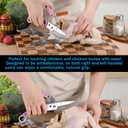 2 x Heavy Duty Kitchen shears, all Purpose shears for food, Poultry Scissors, Stainless Steel Kitchen Scissors for camping, baking G10 Donut Pink