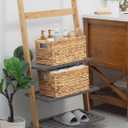 StorageWorks Wicker Basket, Baskets for Organizing, Storage Basket with Built-in Handles, Water Hyacinth Shelves (Medium 2-Pack, Natural Hyacinth) (13"D x 8"W x 7"H)