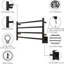 HEATGENE Towel Warmer 4 Bar Towel Dryer Wall-Mounted Plug-in Bath Towel Heater - Venetian Bronze