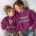 Raising A Wildflower Sweatshirt Mom Toddler Matching Outfits Mommy And Me Matching Shirt Mother Daughter Son Tops (Purple, L)