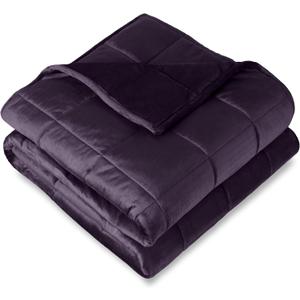 Bare Home Weighted Blanket King Size 25lb (80" x 87") for Adults - Minky Fleece - Premium Heavy Blanket Nontoxic Glass Beads (Eggplant, 80"x87")
