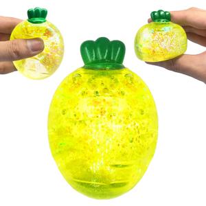 ZTATU Carton Baby Carrot, Squishy Fidget Toys for Kids & Adults, Glitter Squishy Sugar Ball, Sensory Toys for Autistic Children, Party Favors Stress Balls for Office, School, Travel (Yellow)