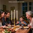 3 x SURAIELEC 10.5'' Flameless Ivory Taper Candles, Battery Operated Candle with Remote, Timer, Dimmer, 5000K Cool Clear White, Realistic LED Candle for Party, Halloween & Christmas Decoration, 6 Pack