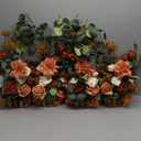 Ling's Moment 17.5" Tall Standing Artificial Flowers Arrangements 4pcs Fall Wedding Aisle Runner Chair Decorations Sunset Terracotta Centerpieces Ceremony Reception Rose Floral Party Outdoor