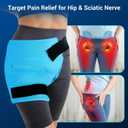 Comfytemp Hip Ice Pack Wrap for Sciatica Pain Relief, Hip Replacement Kit After Surgery, Reusable Gel Ice Pack for Injuries, Hot Cold Compress Recovery Items Physical Therapy for Men Women, Blue (S/M)
